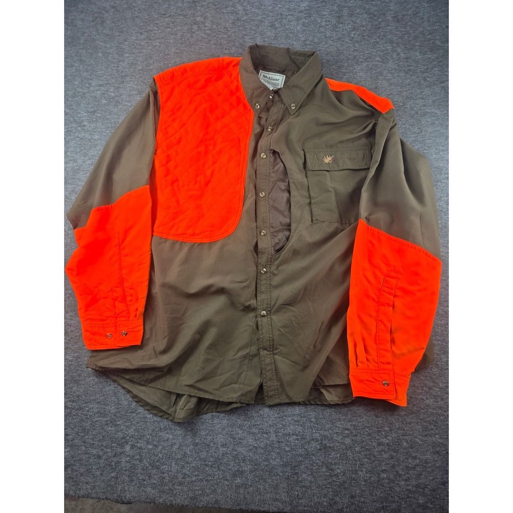 McAlister Hunting Shirt Mens 3XL Brown Orange Upland Game Shooting Patch 601-09